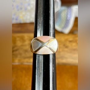 Sterling silver shell dome ring